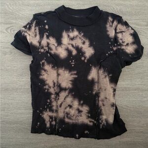 BDG Black and Cream Tie-Dye Short Sleeve Tee